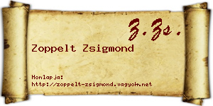 Zoppelt Zsigmond névjegykártya